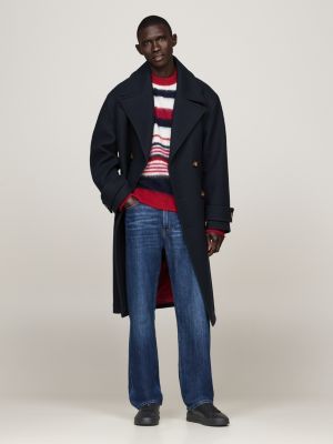 sneakers sportive essential in pelle con logo nero da uomini tommy hilfiger