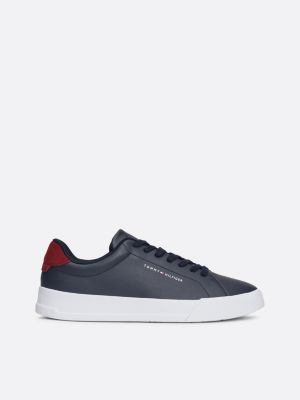 baskets essential effet grain fin blue pour hommes tommy hilfiger