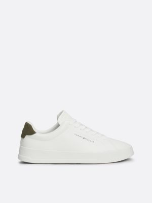 sneakers sportive essential in pelle con logo white da uomini tommy hilfiger