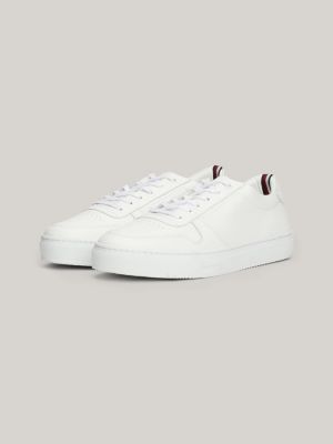 sneakers in pelle con suola preformata e logo bianco da uomini tommy hilfiger