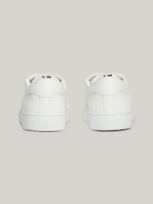 white leather debossed logo cupsole trainers for men tommy hilfiger