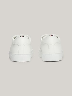 sneakers in pelle con suola preformata e logo bianco da uomini tommy hilfiger