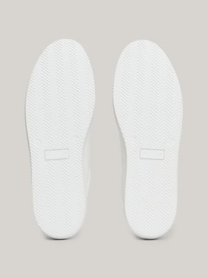 white leather debossed logo cupsole trainers for men tommy hilfiger