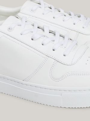 white leather debossed logo cupsole trainers for men tommy hilfiger