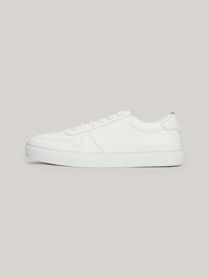 sneakers in pelle con suola preformata e logo bianco da uomini tommy hilfiger