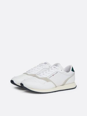 sneakers running con suola seghettata bianco da uomini tommy hilfiger