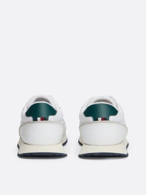 sneakers running con suola seghettata bianco da uomini tommy hilfiger