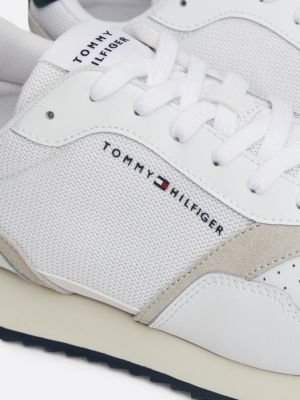 sneakers running con suola seghettata bianco da uomini tommy hilfiger