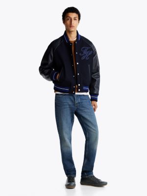 czarny skórzane buty sportowe do kostki z protektorem dla mężczyźni - tommy hilfiger