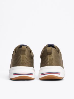 sneakers running con suola antiscivolo verde da uomini tommy hilfiger