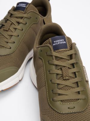 sneakers running con suola antiscivolo verde da uomini tommy hilfiger