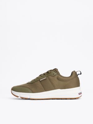 sneakers running con suola antiscivolo verde da uomini tommy hilfiger