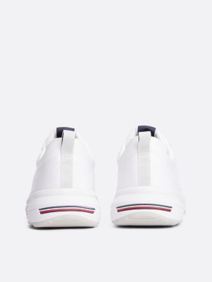 white knit cleat runner trainers for men tommy hilfiger