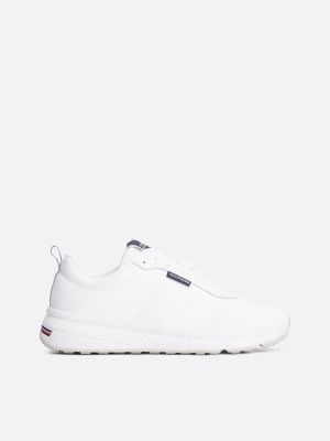 white rutschhemmender runner-sneaker mit strick für herren - tommy hilfiger