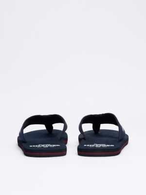 blue logo strap flip-flops for men tommy hilfiger