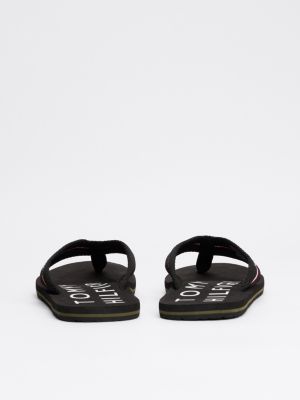 black logo strap signature flip-flops for men tommy hilfiger