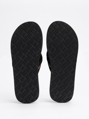 black logo strap signature flip-flops for men tommy hilfiger