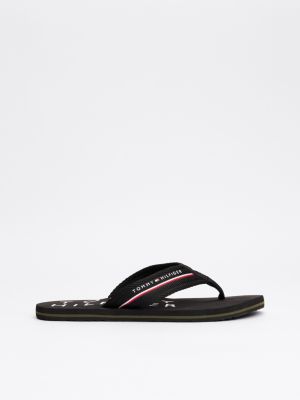 Black tommy hilfiger flip flops online