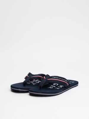 blue logo strap signature flip-flops for men tommy hilfiger