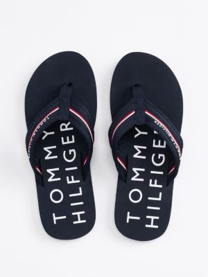 blue logo strap signature flip-flops for men tommy hilfiger