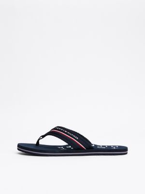 blue logo strap signature flip-flops for men tommy hilfiger