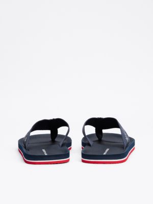 blue contoured footbed flip-flops for men tommy hilfiger