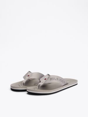 grey contoured footbed flip-flops for men tommy hilfiger