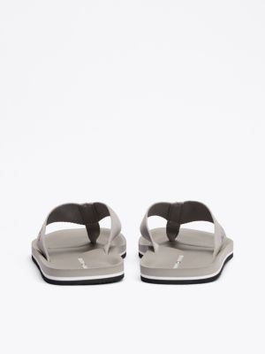 grey contoured footbed flip-flops for men tommy hilfiger