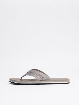 grey contoured footbed flip-flops for men tommy hilfiger