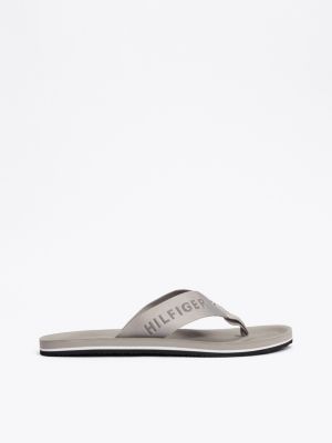 grey contoured footbed flip-flops for men tommy hilfiger