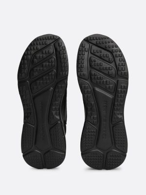 czarny skórzane buty sportowe typu runner dla mężczyźni - tommy hilfiger