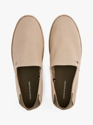 espadrilles crantées à drapeau brodé rose pour hommes tommy hilfiger