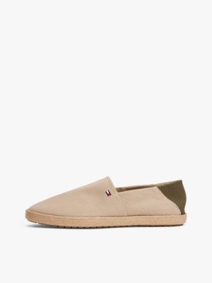 espadrilles crantées à drapeau brodé rose pour hommes tommy hilfiger