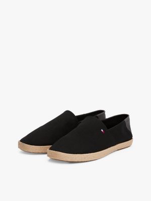 zwart espadrille met profiel en geborduurde vlag voor heren - tommy hilfiger