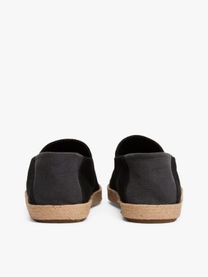 zwart espadrille met profiel en geborduurde vlag voor heren - tommy hilfiger