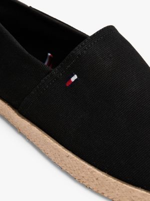zwart espadrille met profiel en geborduurde vlag voor heren - tommy hilfiger