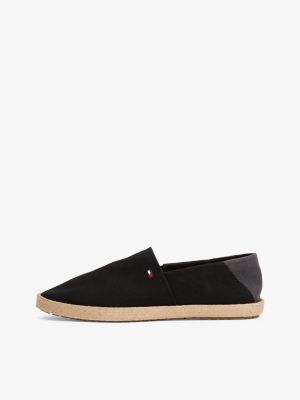 zwart espadrille met profiel en geborduurde vlag voor heren - tommy hilfiger
