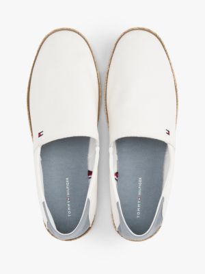 wit espadrille met profiel en geborduurde vlag voor heren - tommy hilfiger