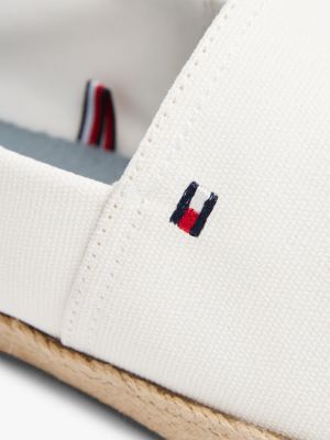 espadrilles crantées à drapeau brodé blanc pour hommes tommy hilfiger