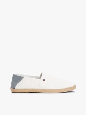 espadrillas con bandierina ricamata white da uomini tommy hilfiger