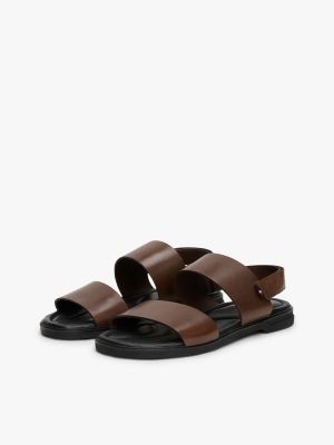 multi double strap signature leather sandals for men tommy hilfiger