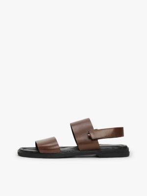 multi double strap signature leather sandals for men tommy hilfiger