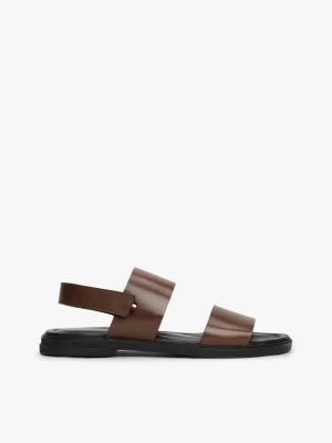 multi double strap signature leather sandals for men tommy hilfiger