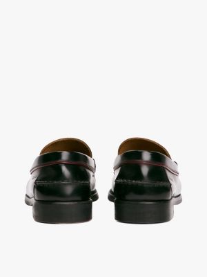 mocasines con logo en bajo relieve negro de hombres tommy hilfiger