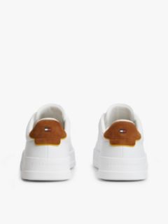 Contrast Heel Court Trainers With Leather — Multi 4