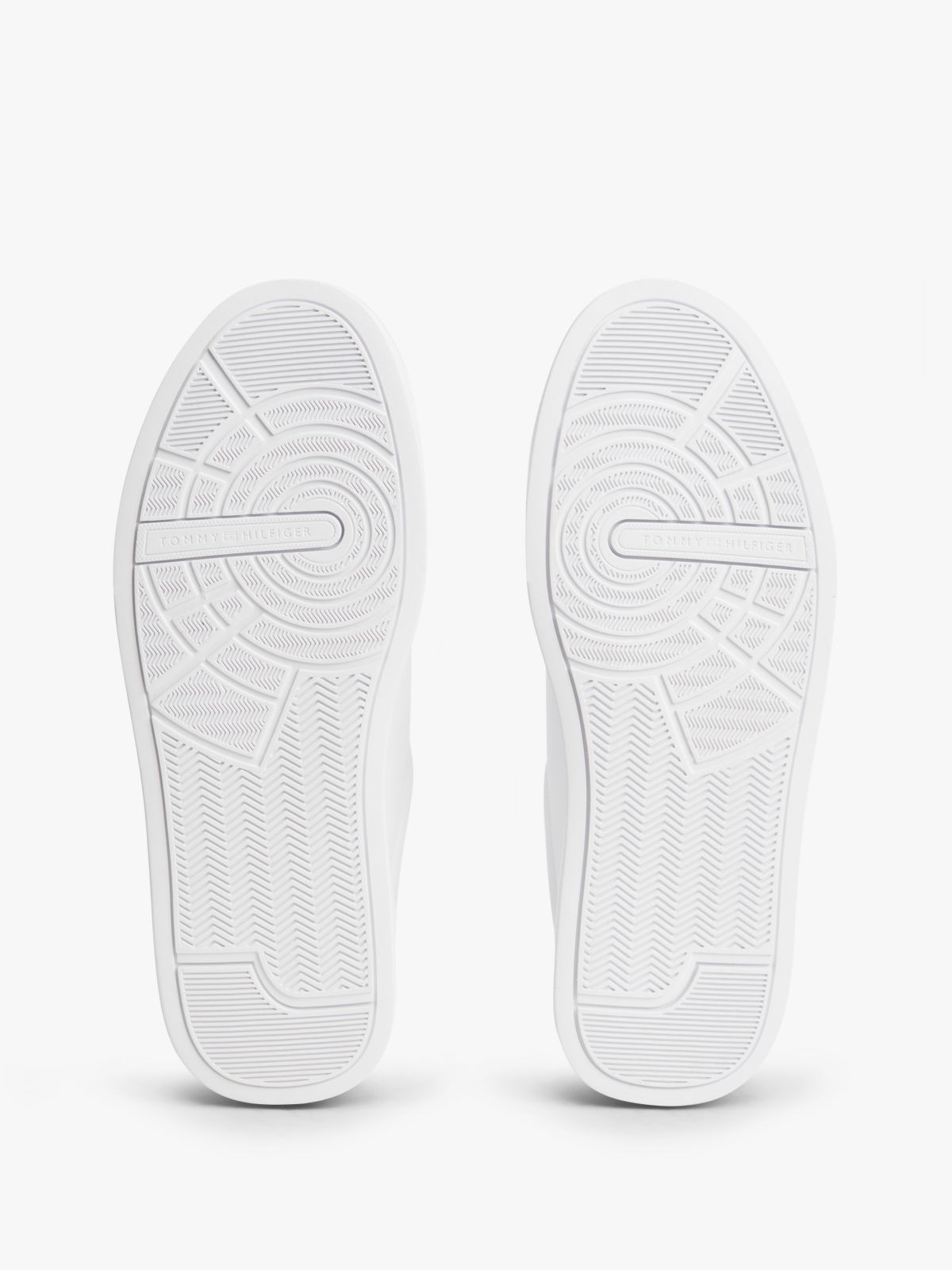 Contrast Heel Court Trainers With Leather — Multi