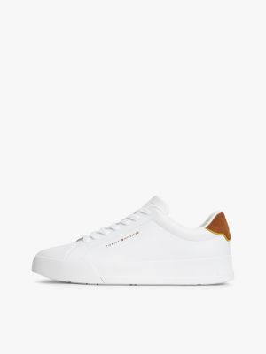 sneakers sportive con pelle e logo multicolore da uomini tommy hilfiger