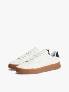 Contrast Heel Court Trainers With Leather — Multi 2