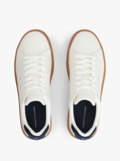 Contrast Heel Court Trainers With Leather — Multi 3