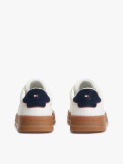 Contrast Heel Court Trainers With Leather — Multi 4